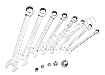 204-S8AF-Set-Combination Spanner with Ring Ratchet, inch